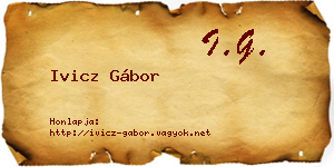 Ivicz Gábor névjegykártya