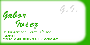 gabor ivicz business card